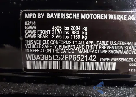 2014 BMW 328I xDrive z USA, uszkodzony, nr VIN WBA3B5C52EP652142